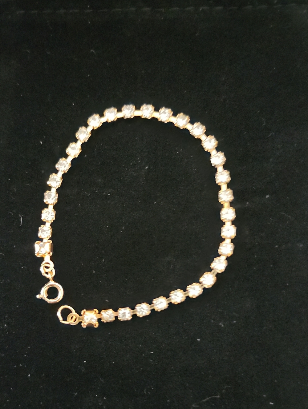 Gold-Tone Crystal Tennis Bracelet - 6.5 Inches